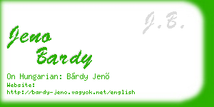 jeno bardy business card